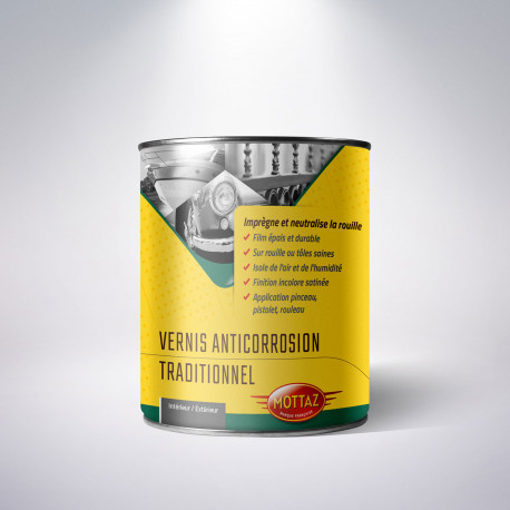 Vernis anticorrosion épais pour métaux Mottaz - pot 500ml