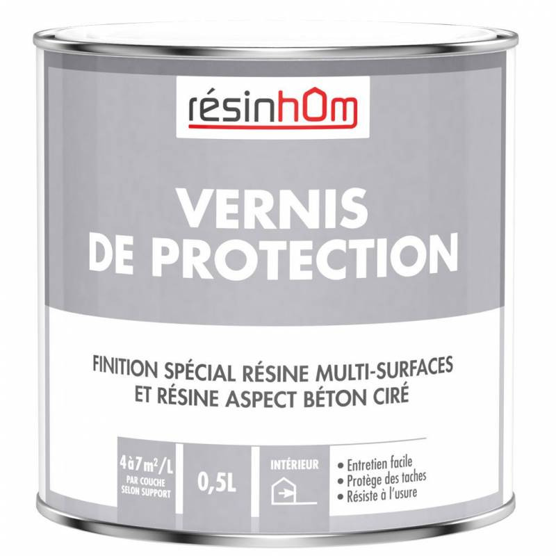 Vernis de protection aspect brillant pour résine 