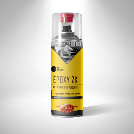 Aerosol noir époxy brillant avec durcisseur 400ml MOttaz