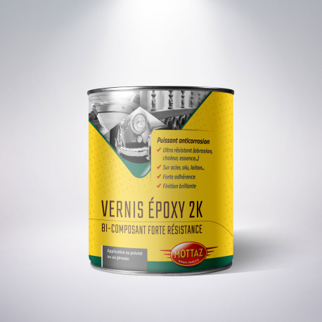 Kit complet vernis époxy 2K transparent brillant - pot 1 litre