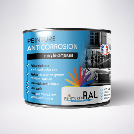 Peinture ral 5024 bi-composant Epoxy en pot finition brillante application pistolet