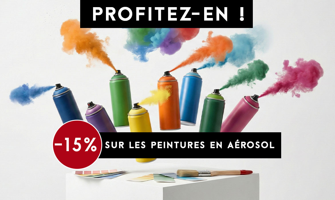 -15% sur les peintures en a&eacute;rosols